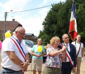 Cérémonie d'inauguration du blason sur la place de Flesquières - 14 juillet 2022 - Crédit photo JM Caudmont